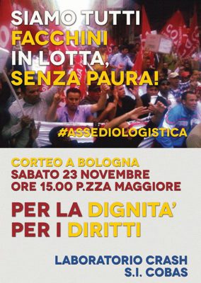 Corteo del movimento della logistica a Bologna