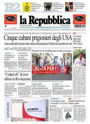 La prima pagina di Repubblica che non vi sareste mai sognati di leggere.